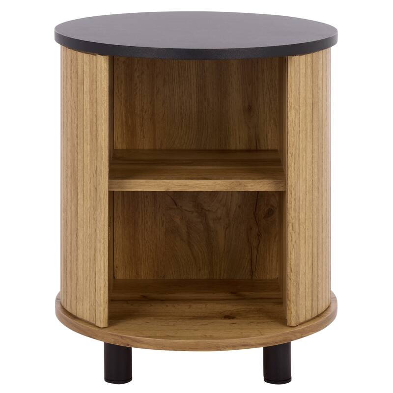 SAFAVIEH Home Etka 2-Shelf Nightstand - Oak/Black