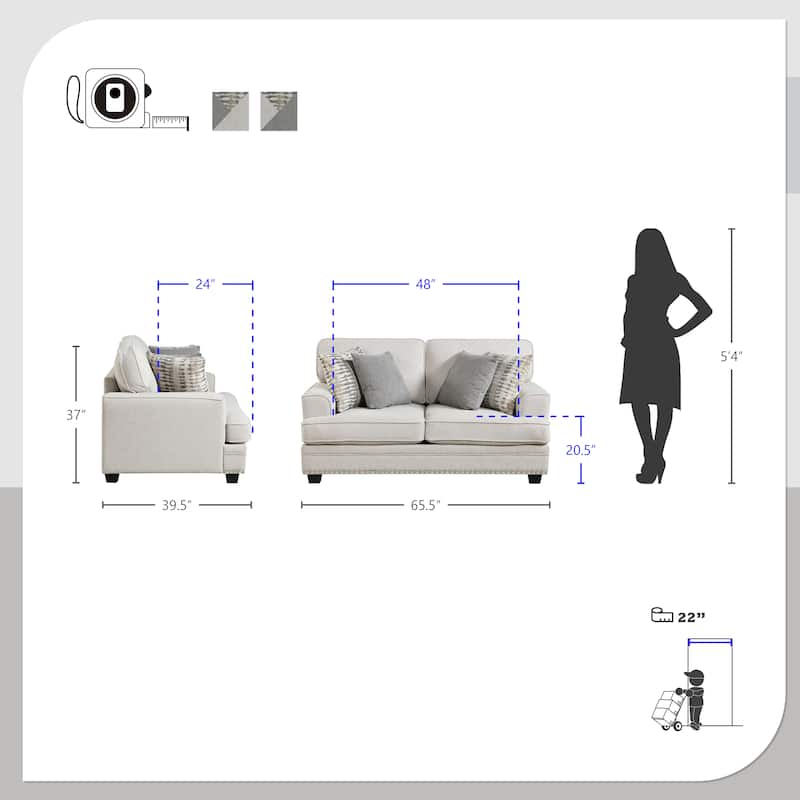 Pombal Chenille Living Room Loveseat