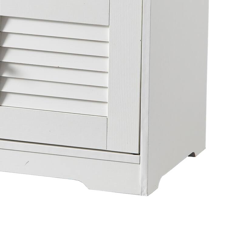 29.5"Shoe Storage Bench with 2 Door Cabinet, Entryway Bench with Shoe Storage, Shoe Bench with Cushion, Adjustable Shelves