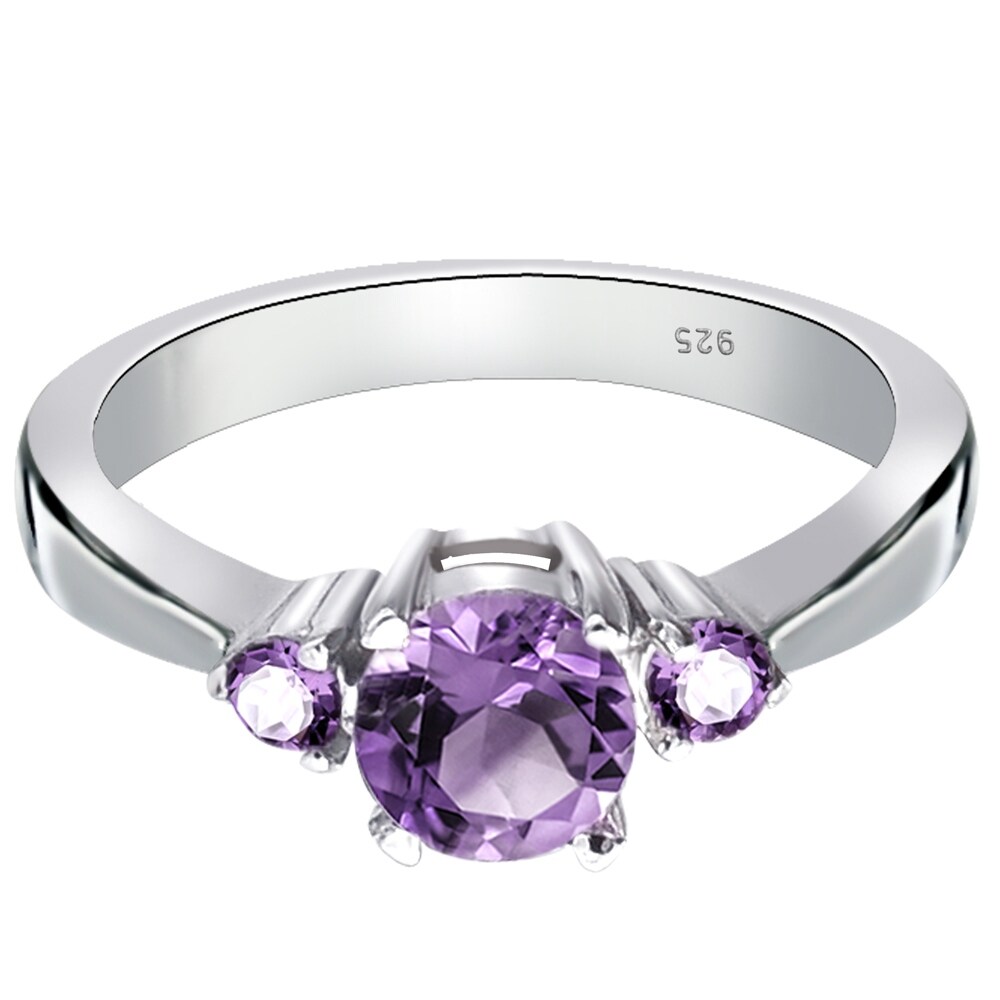Purple Amethyst And Blue Sapphire 0.75 Ct Round 925 Sterling Silver Promise Ring Valentine's Gifts For Girls By Orchid Jewelry Purple Amethyst And Blue Sapphire 0.75 Ct Round 925 Sterling Silver Promise Ring Valentine's Gifts For Girls By Orchid Jewelry