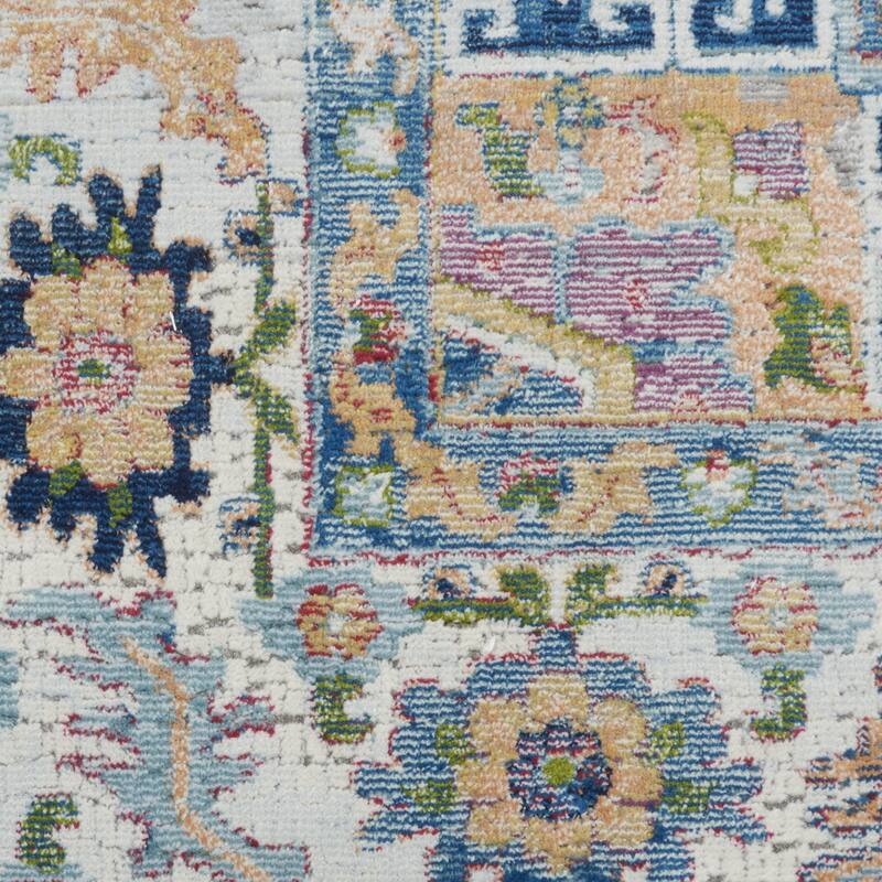 Power Loomed Distressed Floral Non Skid Area Rug - 118' X '94' X '0.5