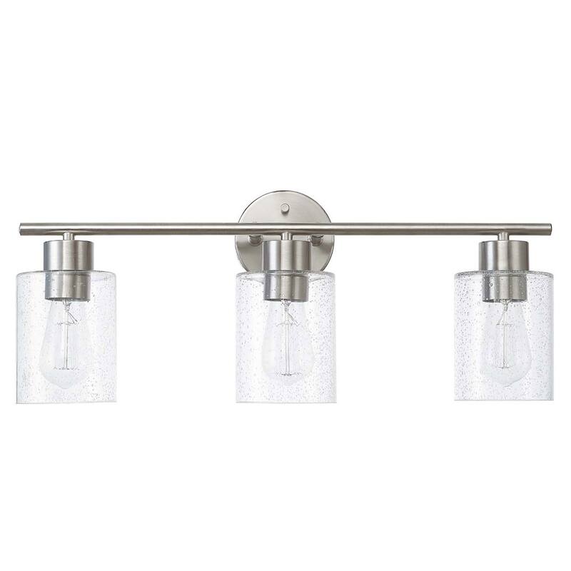 Bellevue Lydia 3 Light 23" Wide Bathroom Vanity Light with Seeded - Brushed Nickel