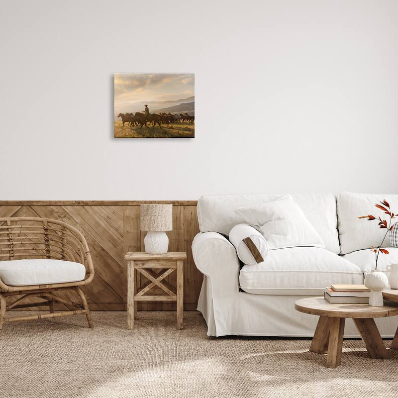 Stupell Cowboy in Rural Landscape Canvas Wall Art Design by PBurchettePhoto