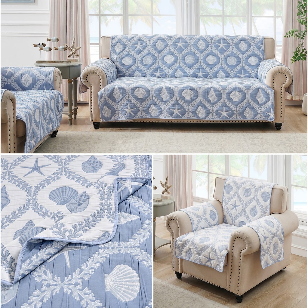 Greenland Home Fashions Laguna Pet-Friendly Coastal Slipcover - Furniture Protector