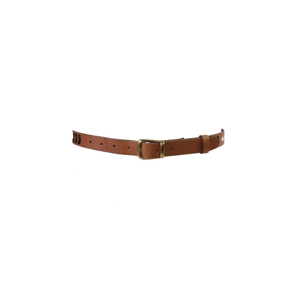 Fossil Tan Dawson Embellished Woven Belt L