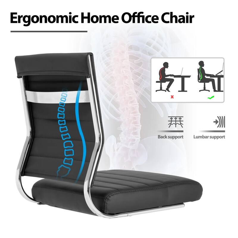 Armless Ergonomic Office Chair Modern Swivel Chair for Home & Office