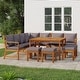 preview thumbnail 28 of 83, vidaXL 4/5/6/7/9/11 Piece Patio Dining Set with Cushions Solid Wood Acacia Brown/Dark gray 11 Piece
