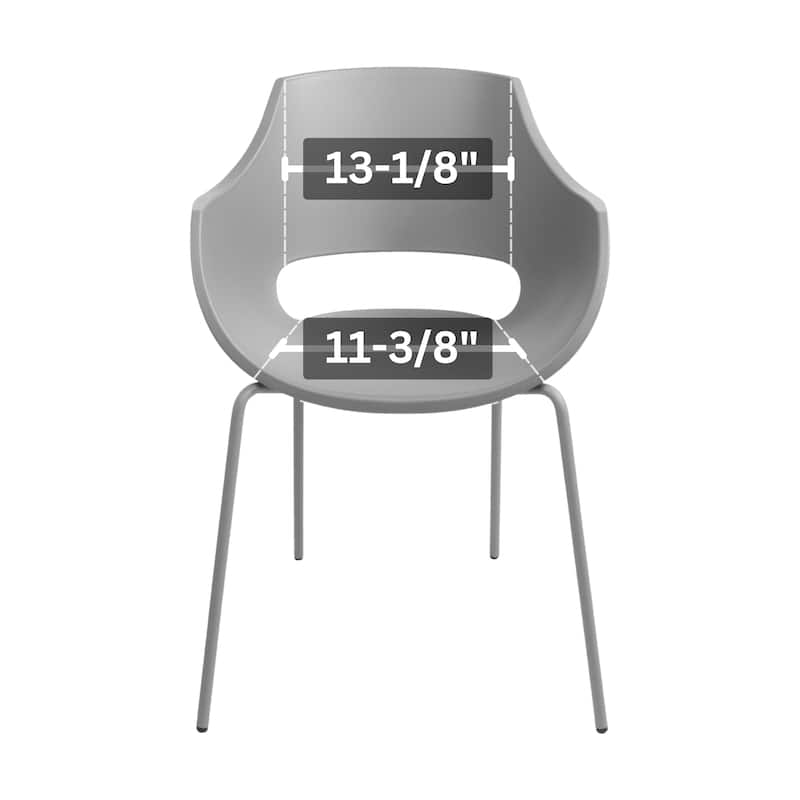 Furnish Theory Urban-ML Pro Indoor/Outdoor Stackable Dining Armchairs Polypropylene Shell & Powder-Coated Steel Legs (Set of 2)