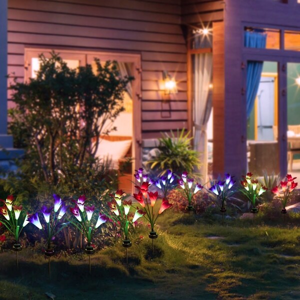 Multi colored solar landscape lights on sale