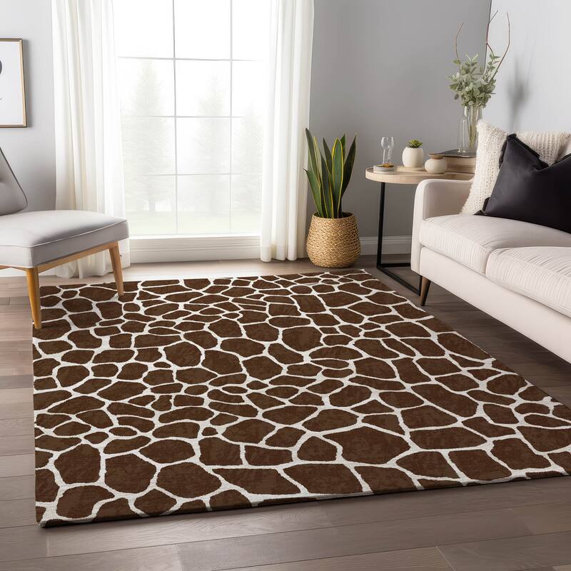 Premium Washable Super Soft Animal Print Mayfield Rug - Coffee - 10' x 14' - Rectangle
