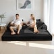 preview thumbnail 18 of 86, Corduroy Loveseat Sofa Bed 4 in 1 Foldable Floor Sofa Couch Convertible Boneless Couch