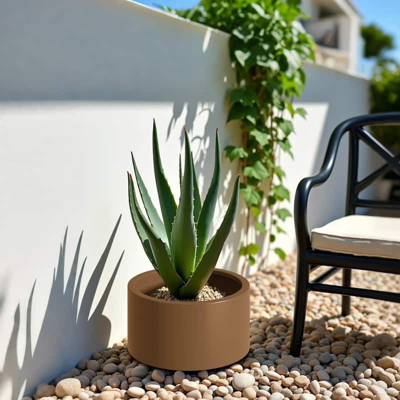 Rustic Corten Steel Raised Outdoor Planter with Open Base for Drainage