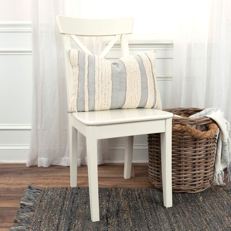 Rizzy Home Boho Stripe Tufted Throw Pillow