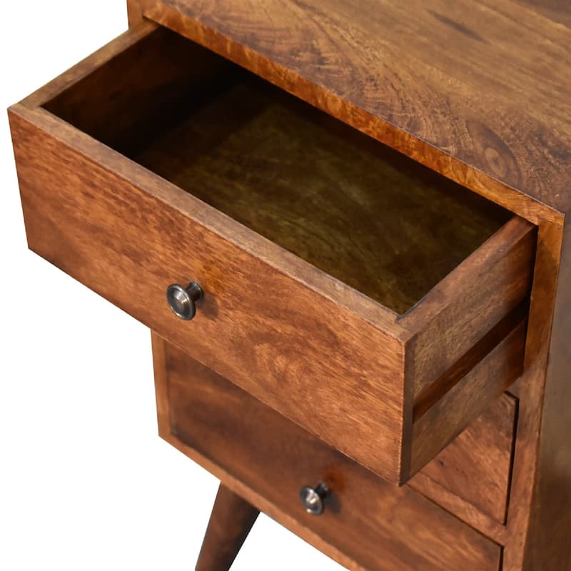 Artisan Furniture Solid Wood 4 Drawer Multi Chestnut Nightstand