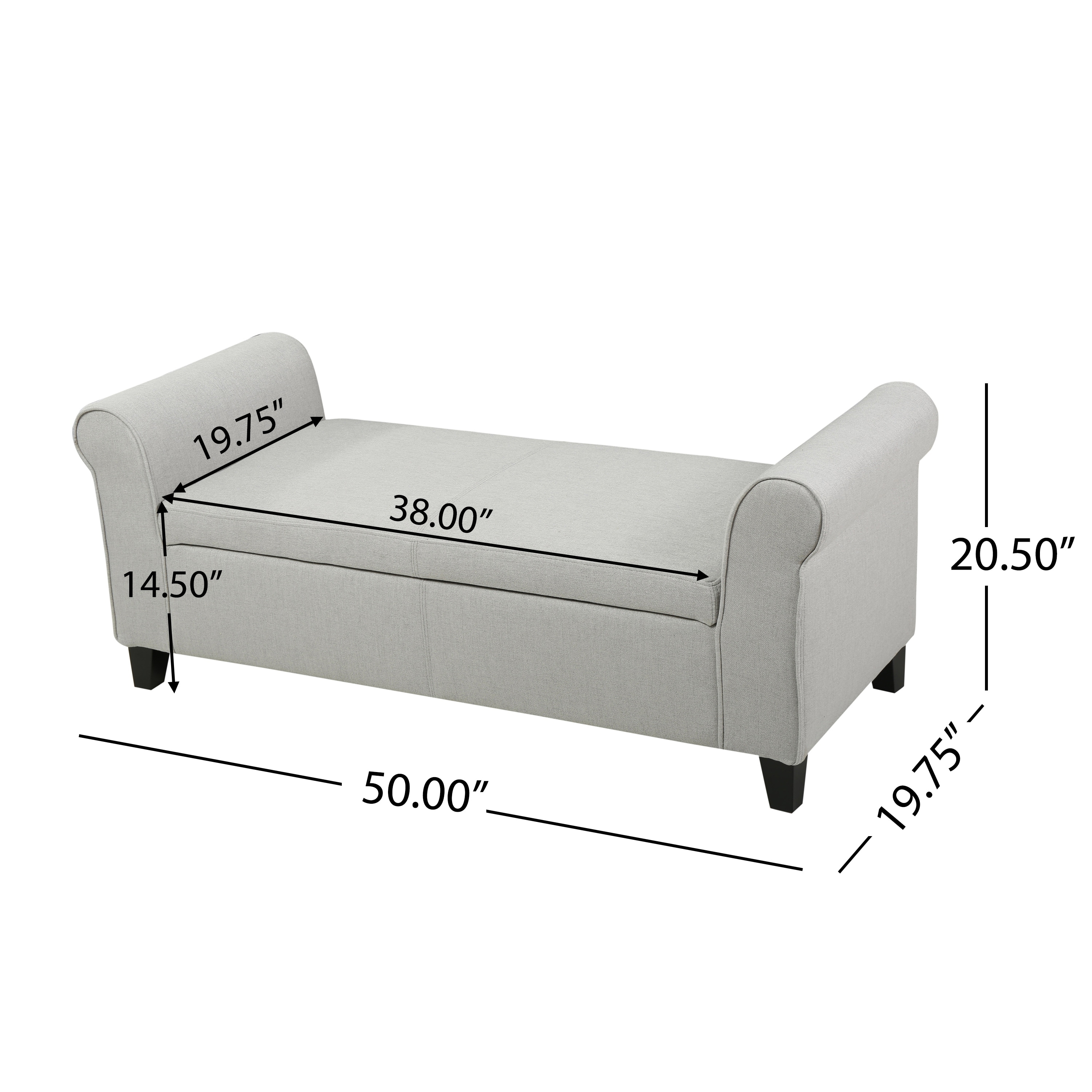 Hayes Armed Storage Bench With Side Arms