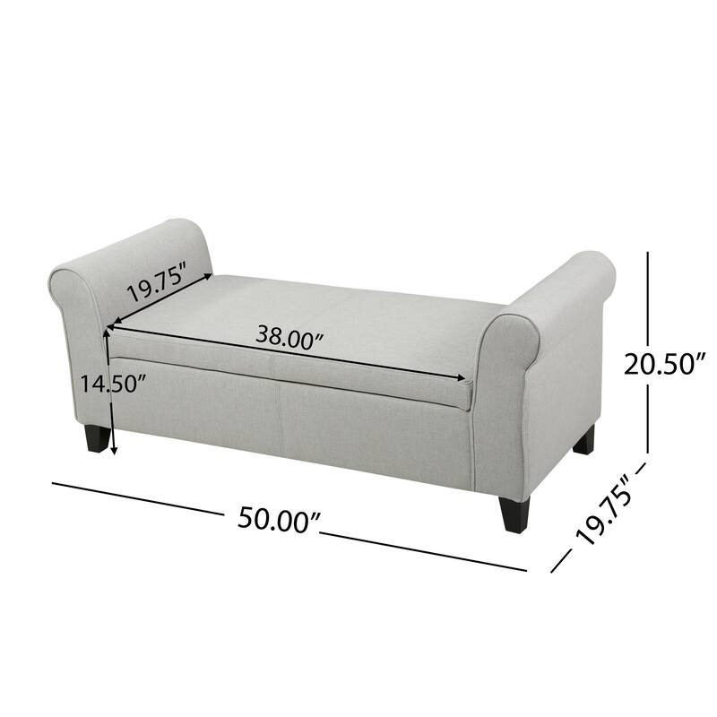 Modern Storage Bench for Bedside Living Room and Entryway - LIGHT GREY
