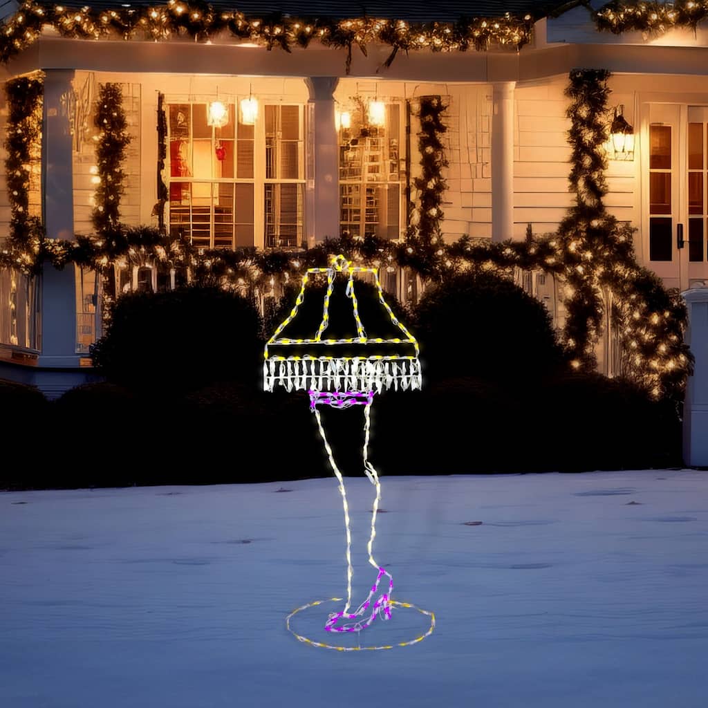 Fraser Hill Farm 52"H x 21"W Leg Lamp LED Lights, Large Outdoor Christmas Decoration
