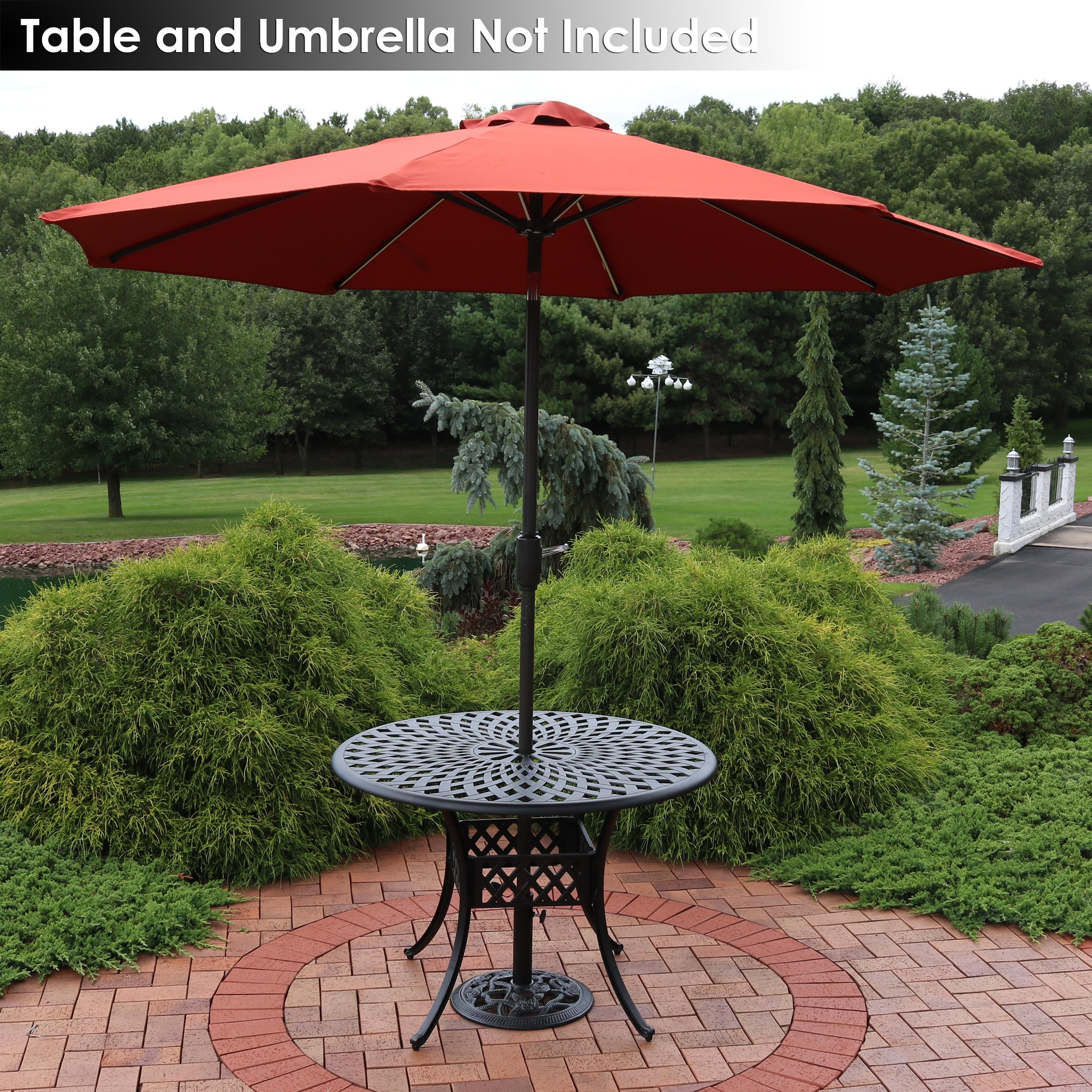 Shop Sunnydaze Rose Blossom Cast Iron Patio Umbrella Base Black 16 Diameter Overstock 28546972