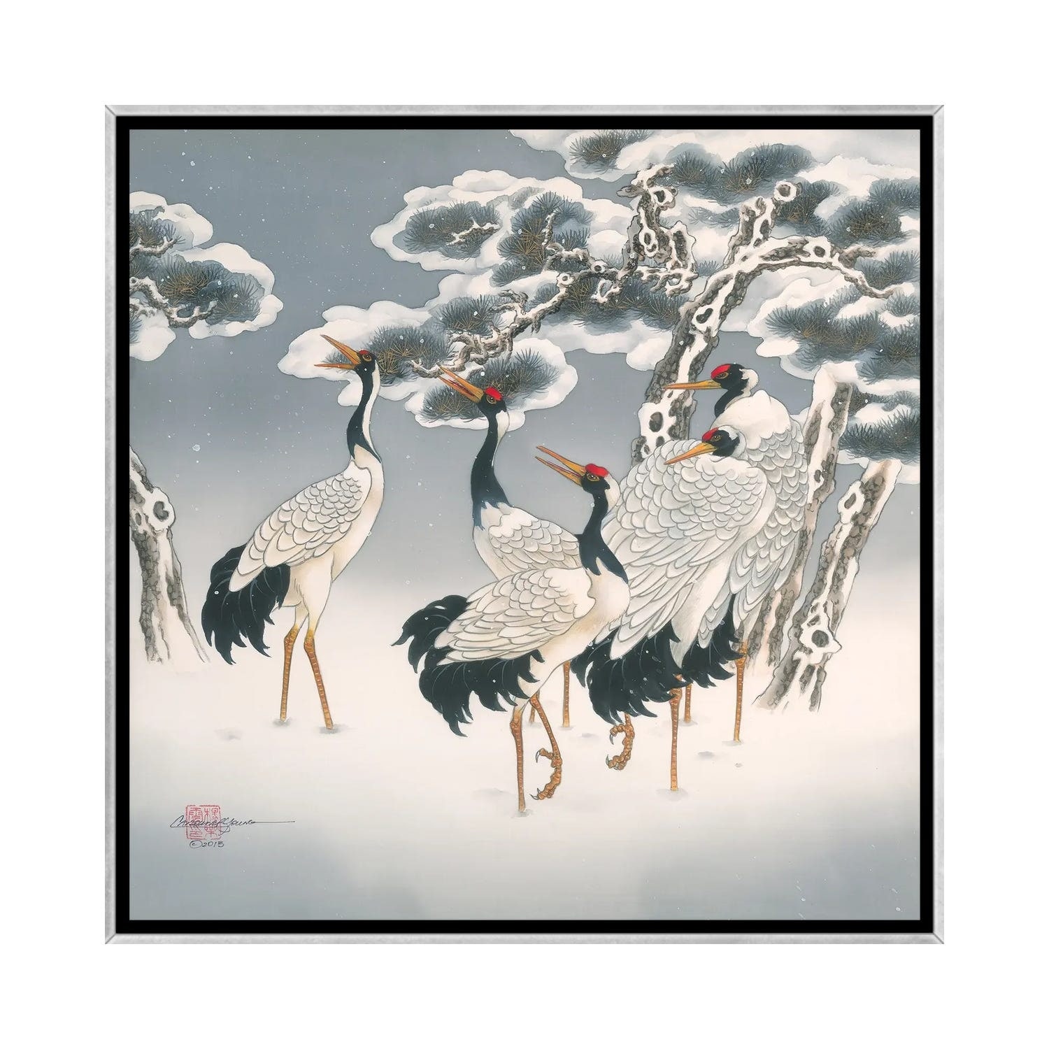 iCanvas "Waiting In The Snow" by Caroline R. Young Framed