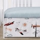 preview thumbnail 4 of 4, Vintage Airplane Boy 4pc Nursery Crib Bedding Set - Grey Yellow Orange Red White Blue Airplanes Air Plane Transportation Clouds