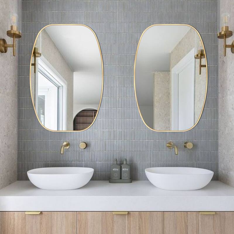 2 Pack Oval Mirror Vanity Decorative Wall Mirror