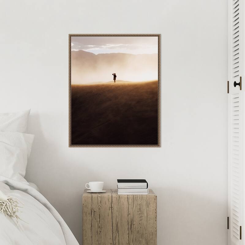 Death Valley Cowboy by Death Valley USA Witold Framed Canvas Wall Art Print - Sylvie Beaded Gold