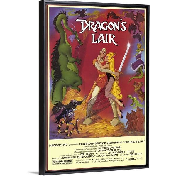 Dragons Lair 19 Black Float Frame Canvas Art Overstock