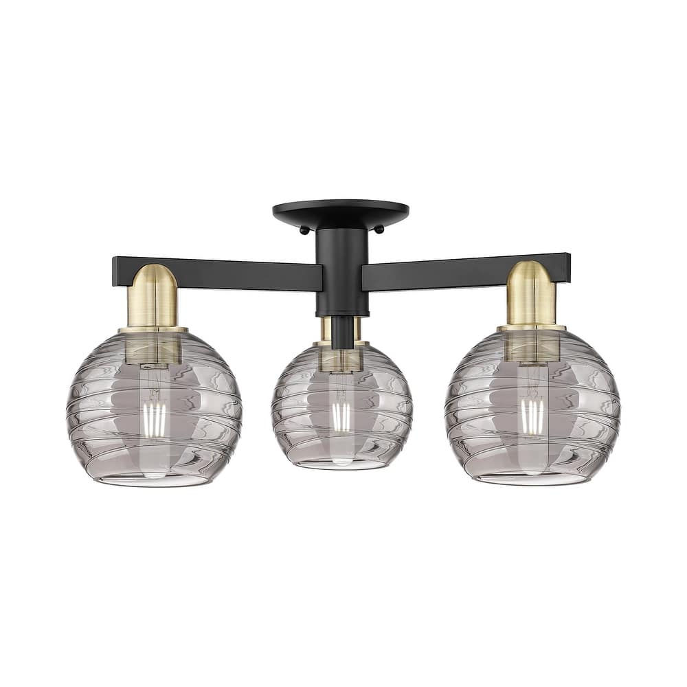 Innovations Lighting 716-3F-10-24 Athens Deco Swirl Semi-Flush Athens