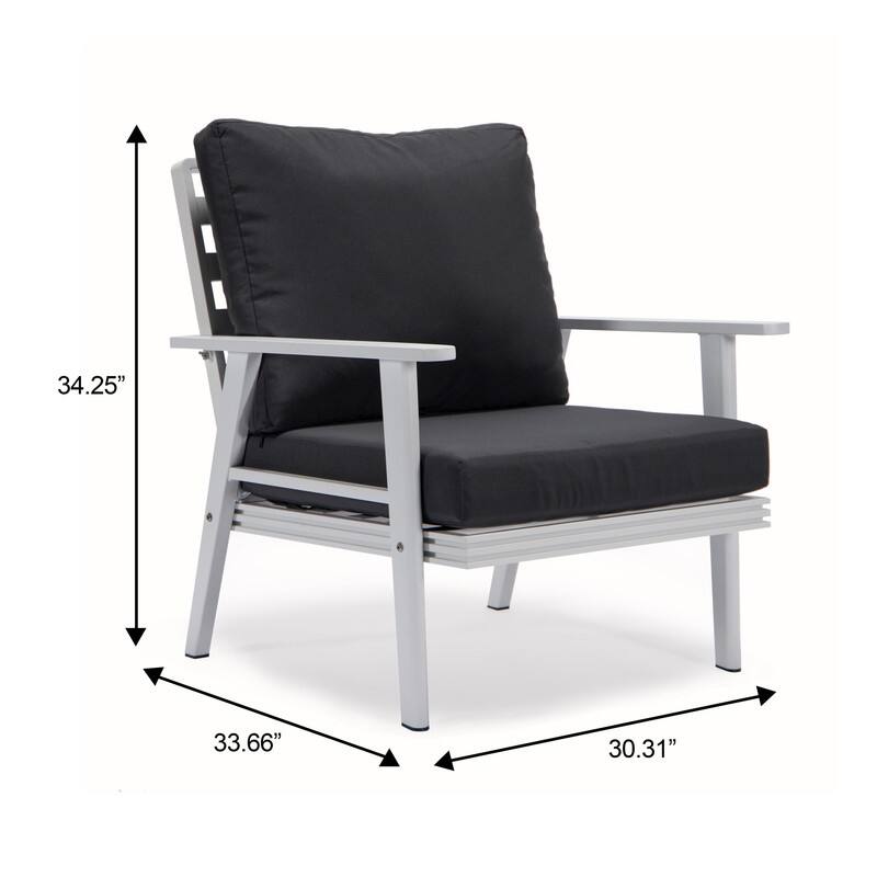 Walbrooke Modern Polyester Upholstery Aluminum Frame wtih Removable Cushion Covers for Indoor Outdoor