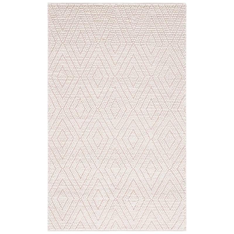 SAFAVIEH Handmade Natura Hareta Diamond Wool Rug - 6' Square - Ivory