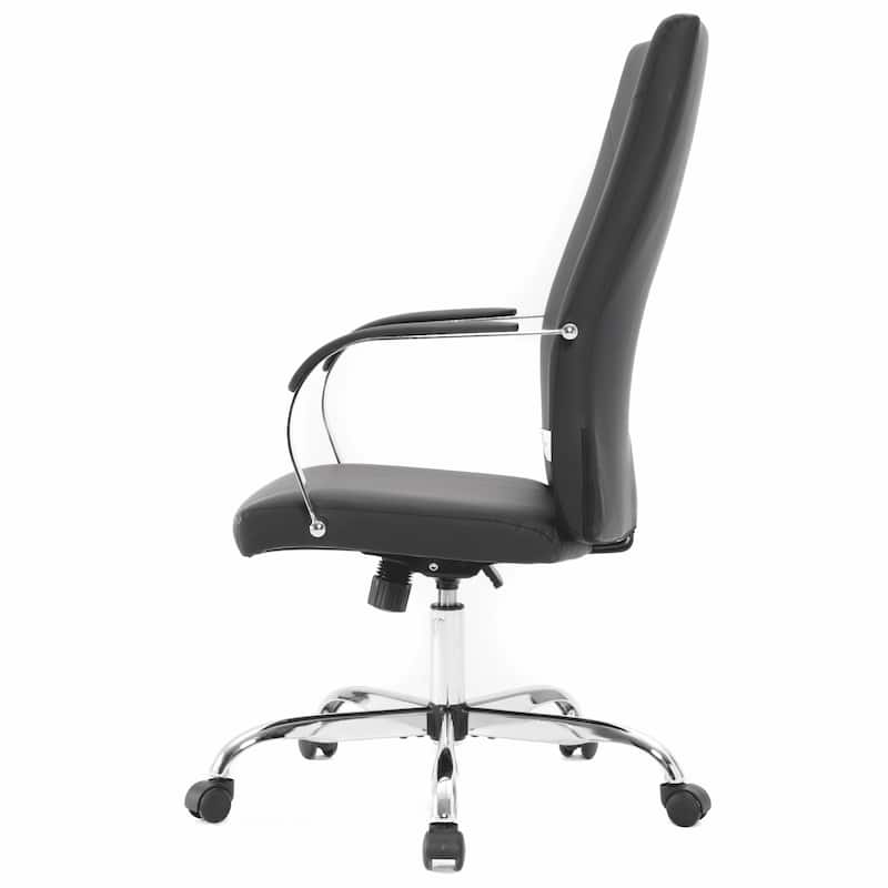 Sonora Ergonomic High Back Leather Office Chair with Lumbar Support, Adjustable Height, Tilt Lock, Chrome Frame & Swivel Casters