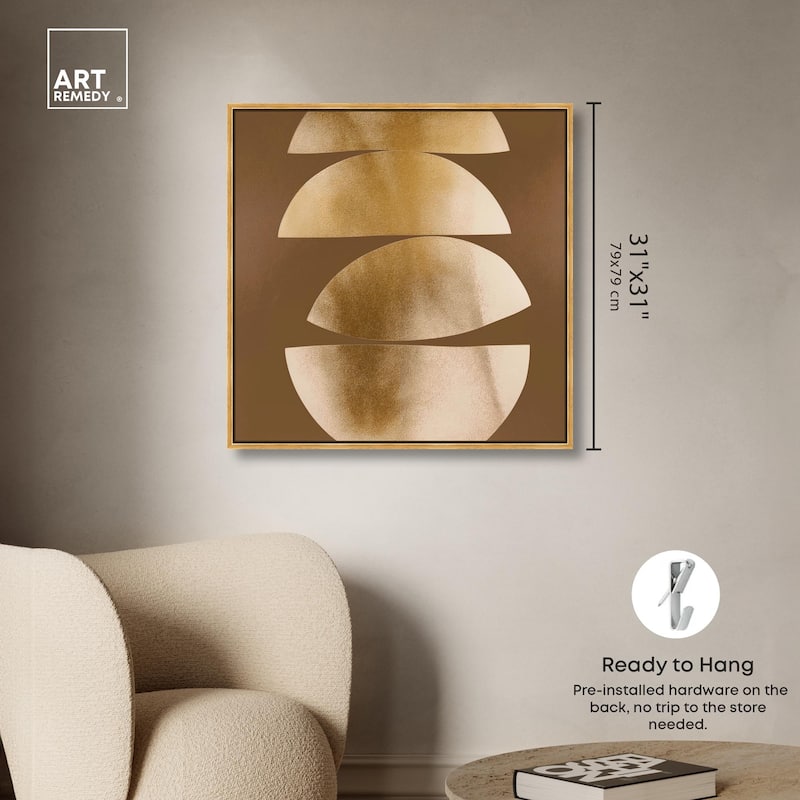 Golden Crescents II Canvas by Art Remedy