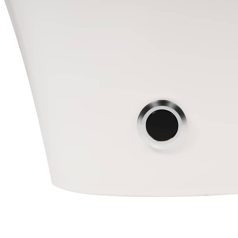 Heated Seat Smart Toilet, One Piece Toilet, Automatic Flush Tankless Toilet without Bidet, with Foot sensor Flush - White+gray