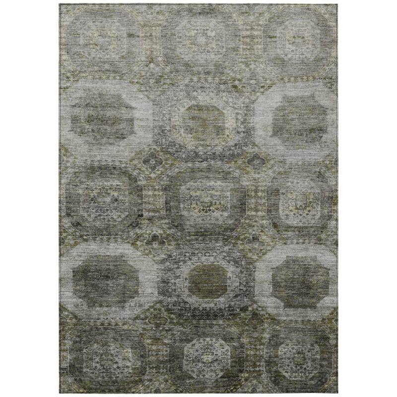 HomeRoots Medallion Transitional Rectangle Outdoor Rug