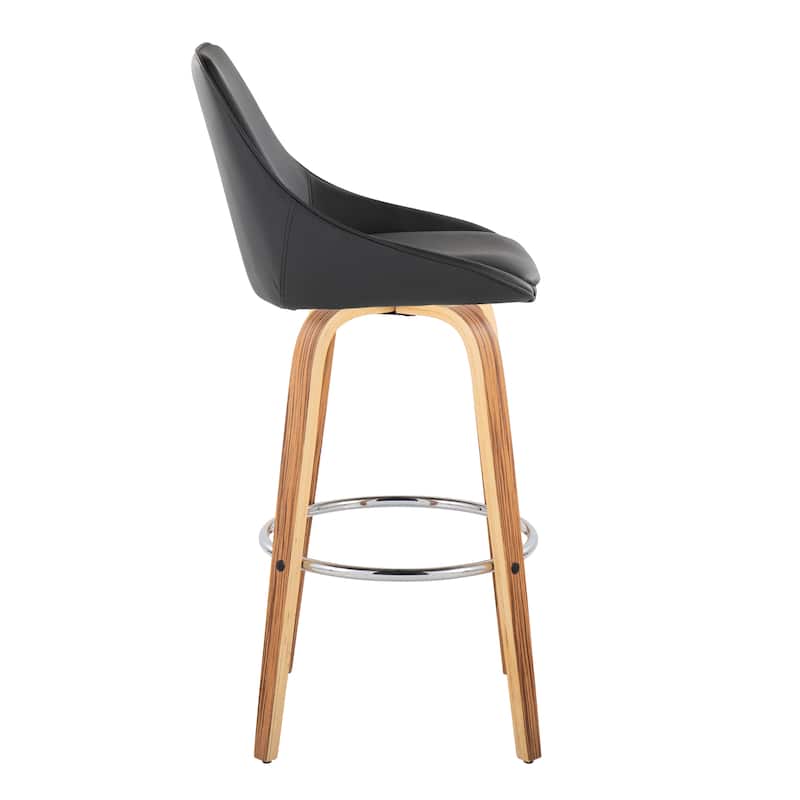 Carson Carrington Alba 30" Fixed-Height Bar Stool with Bent Wood Legs & Round Footrest (Set of 2)