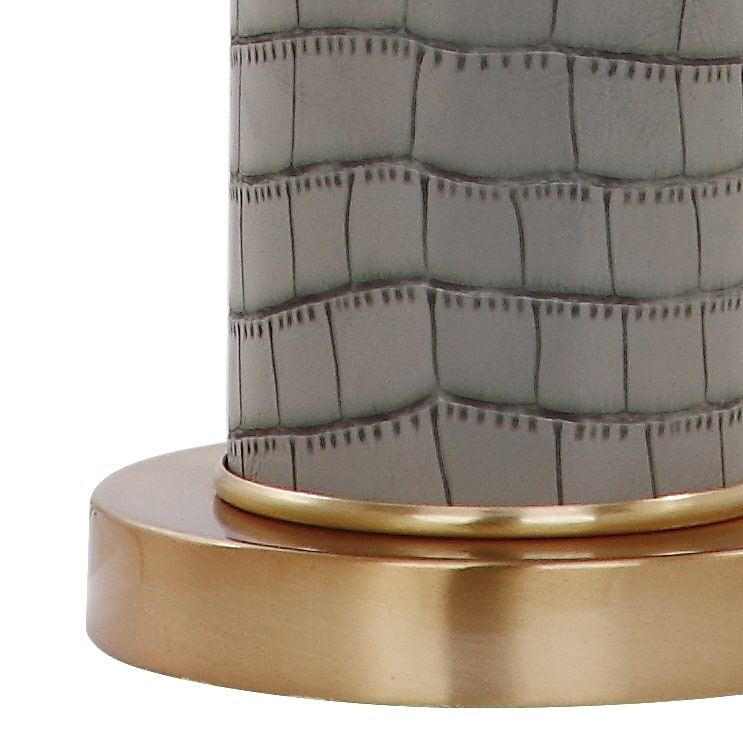 SAFAVIEH Lighting Tomika 32-inch Faux Alligator Grey Table Lamp (Set of 2) - 15"x15"x31.5" - 15Wx15Dx32H