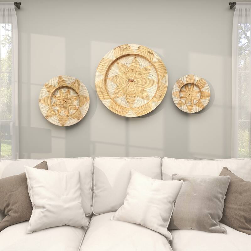 Light Brown Palm Tree Traditional Wall Decor Abstract (Set of 3)