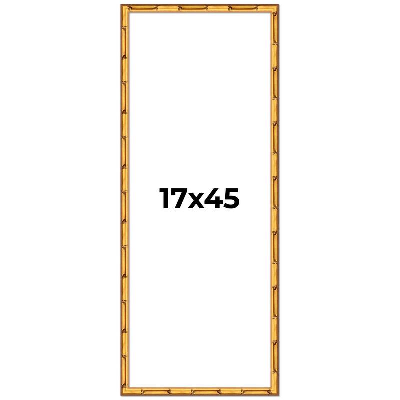 17x45 Frame Gold Bamboo Picture Frame Modern Photo Frame Includes UV Acrylic Shatter Guard Front Acid Free Foam Backing Board