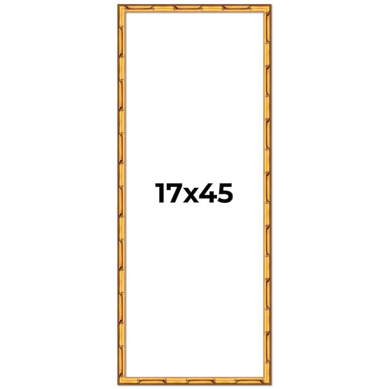 17x45 Frame Gold Bamboo Solid Wood Picture Frame | 1 Inch Moulding