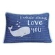 preview thumbnail 1 of 1, Lambs & Ivy Oceania Blue I Whale Always Love You Nautical Ocean Theme Decorative Nursery Throw Pillow