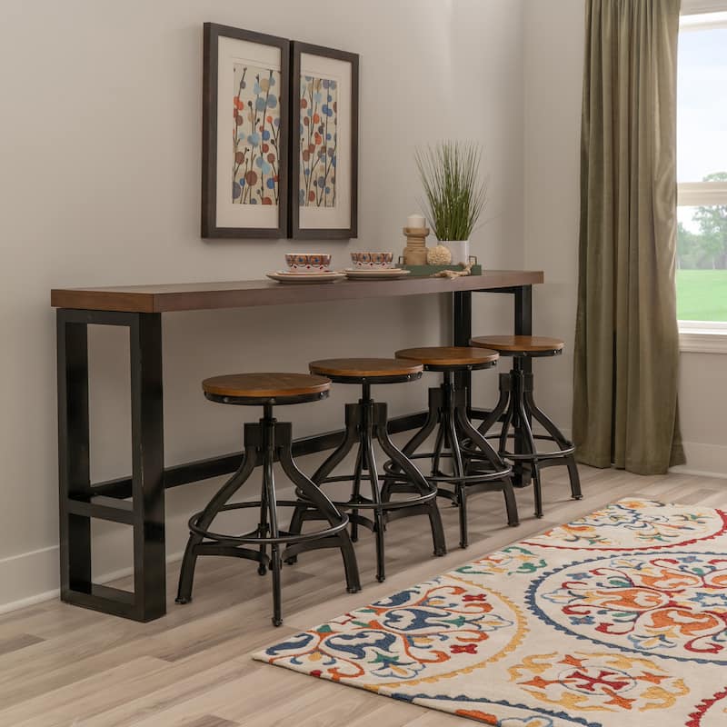 Caverly 5-Piece Adjustable Sofa Bar and Stool Set - Brown