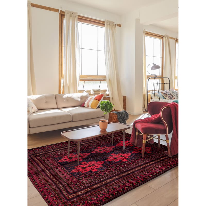 ECARPETGALLERY Hand-knotted Teimani Red Wool Rug - 9'5 x 13'0
