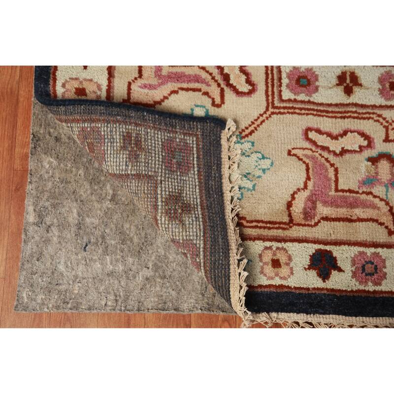 Navy Blue Oushak Indian Area Rug Hand-Knotted Wool Carpet - 9'3" x 12'0"