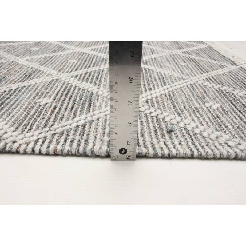 ECARPETGALLERY Braid weave Sienna Grey Wool Rug - 5'3 x 7'7