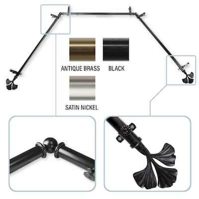 InStyleDesign Sunder 13/16" Bay curtain rod 20"-36", 38"-72"