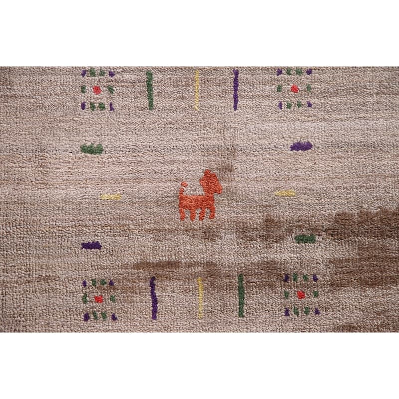Gabbeh Oriental Area Rug Handmade Tribal Bedroom Silk Carpet - 7'9"x 9'7"