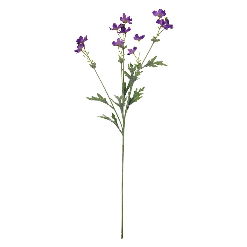 Baby Cosmos Artificial Silk Floral Spray - 27.5" - Purple