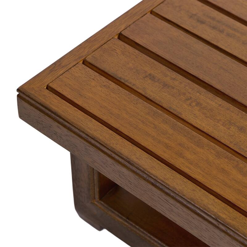 Square Teak Wood Outdoor Patio Side Table