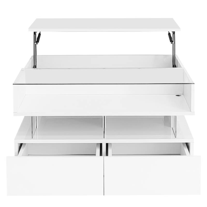 29.5x29.5'' Lift-Top Coffee Table with 2 Drawers for Living Room