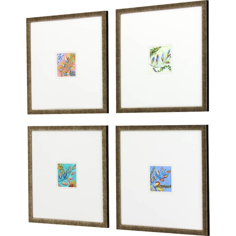 Botanica II S/4 Framed Art Exclusive Giclee Under Glass - Blue